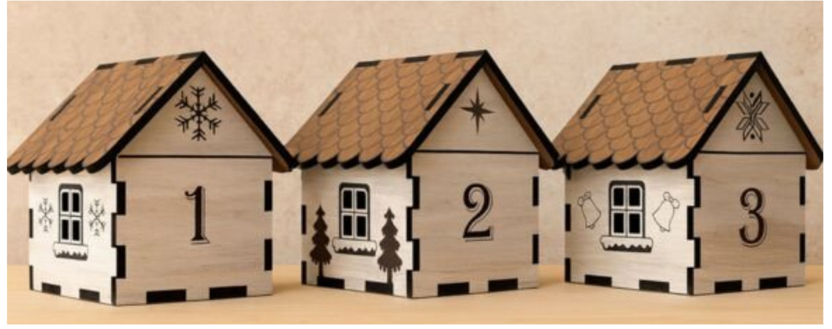 Wooden Christmas Tree Advent Calendar
