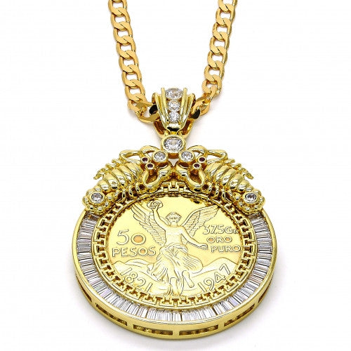 Gold Layered Religious Pendant, Scorpion and Angel