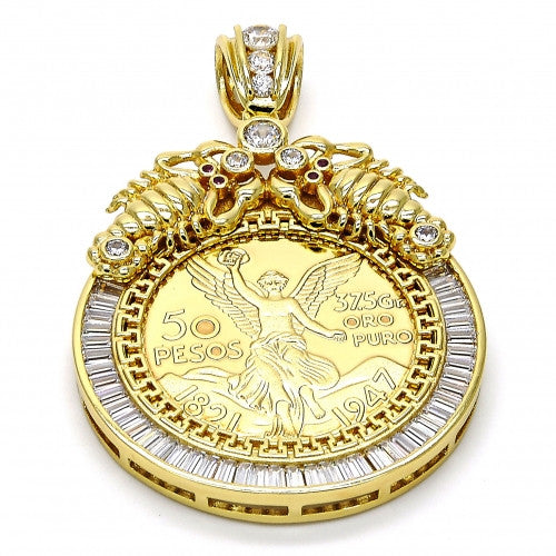 Gold Layered Religious Pendant, Scorpion and Angel