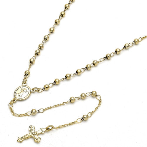 Gold Layered Thin Rosary, Divino Niño and Crucifix
