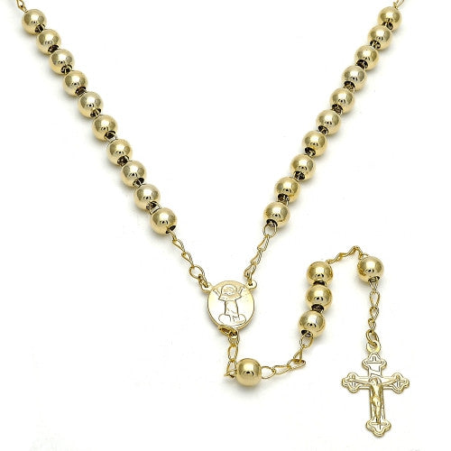 Gold Layered Medium Rosary, Divino Niño and Crucifix