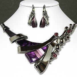 Line Necklace Earrings Set