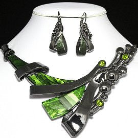 Line Necklace Earrings Set