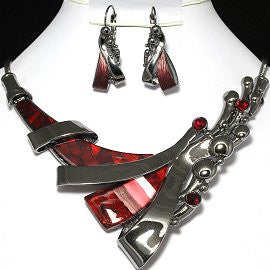 Line Necklace Earrings Set