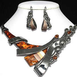 Line Necklace Earrings Set