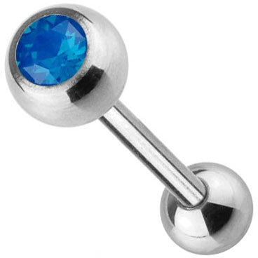 Opalite Gem Top 316L Surgical Steel Barbell Tongue