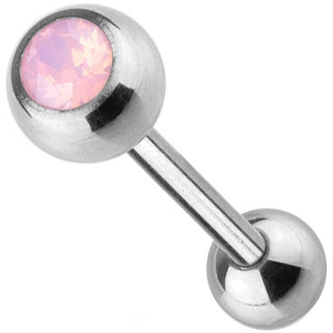 Opalite Gem Top 316L Surgical Steel Barbell Tongue