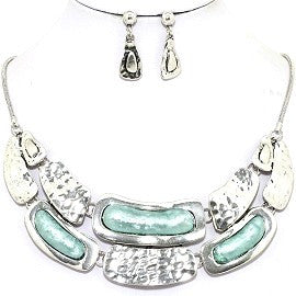 Necklace Earring Set Bar Silver