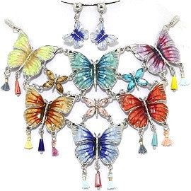 Butterfly Necklace Earring Set