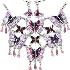 Butterfly Necklace Earring Set