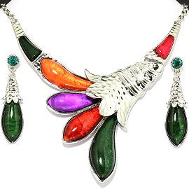 Necklace Earring Set Flower