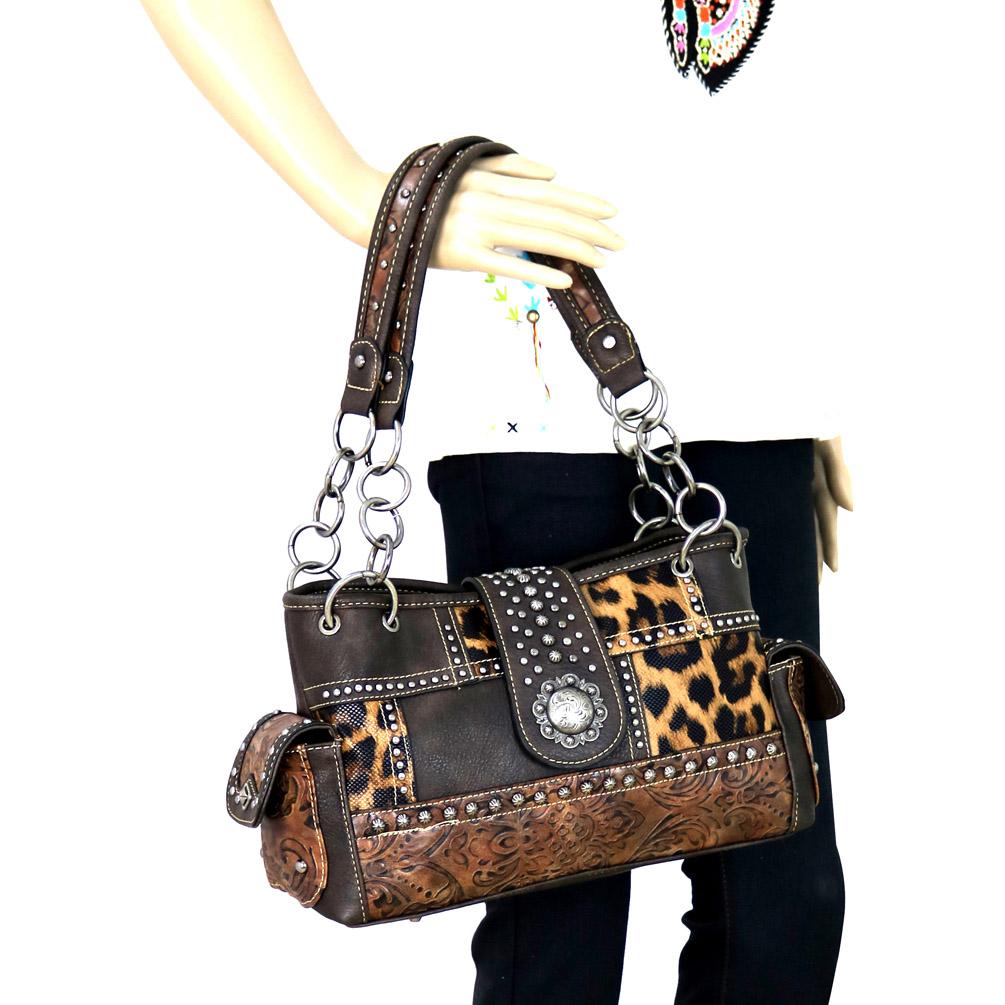 Montana West Safari/Concho Collection Concealed Carry Satchel