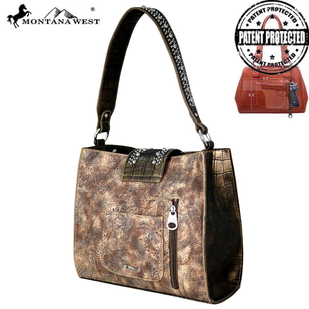 Montana West Tooled/Safari Collection Concealed Carry Tote
