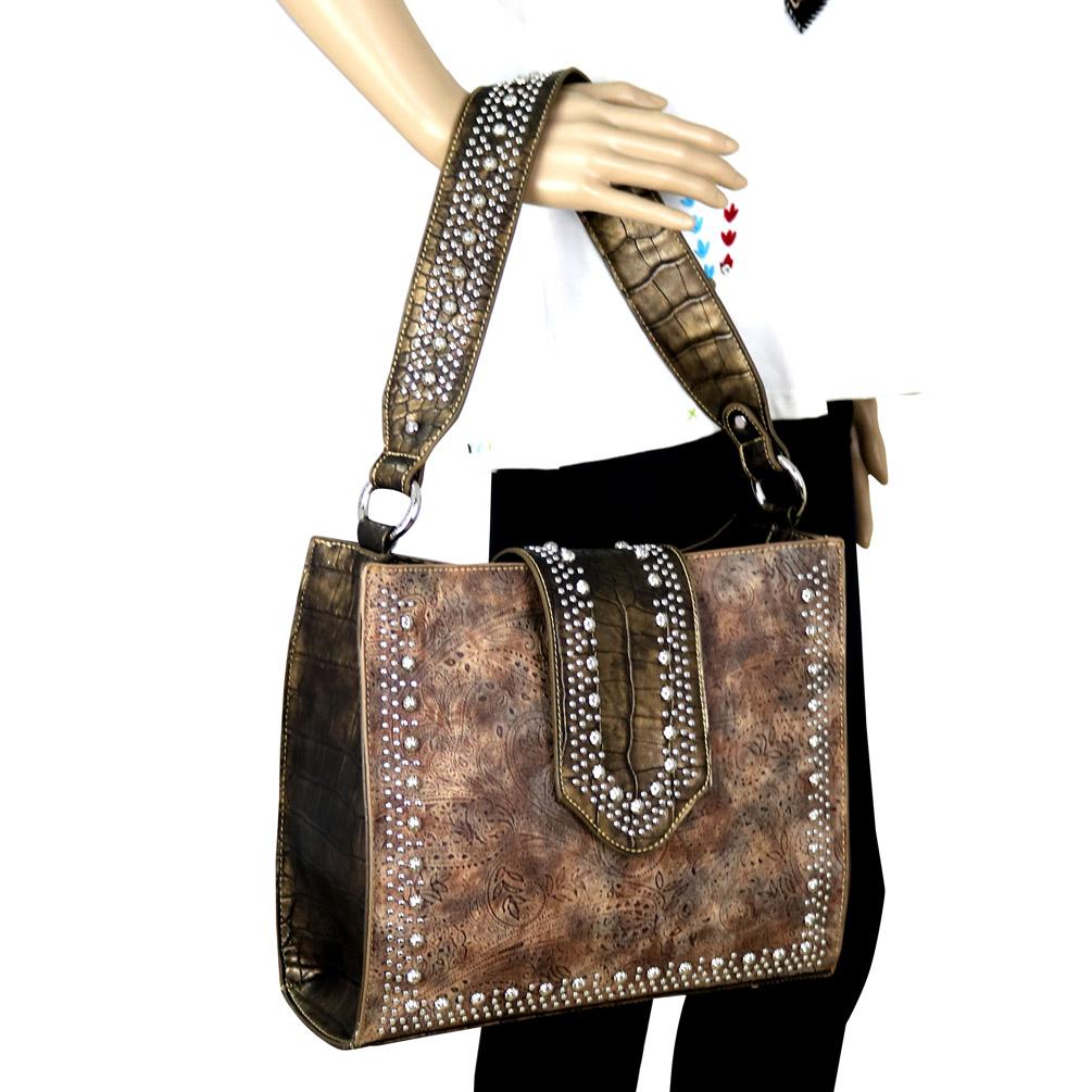 Montana West Tooled/Safari Collection Concealed Carry Tote