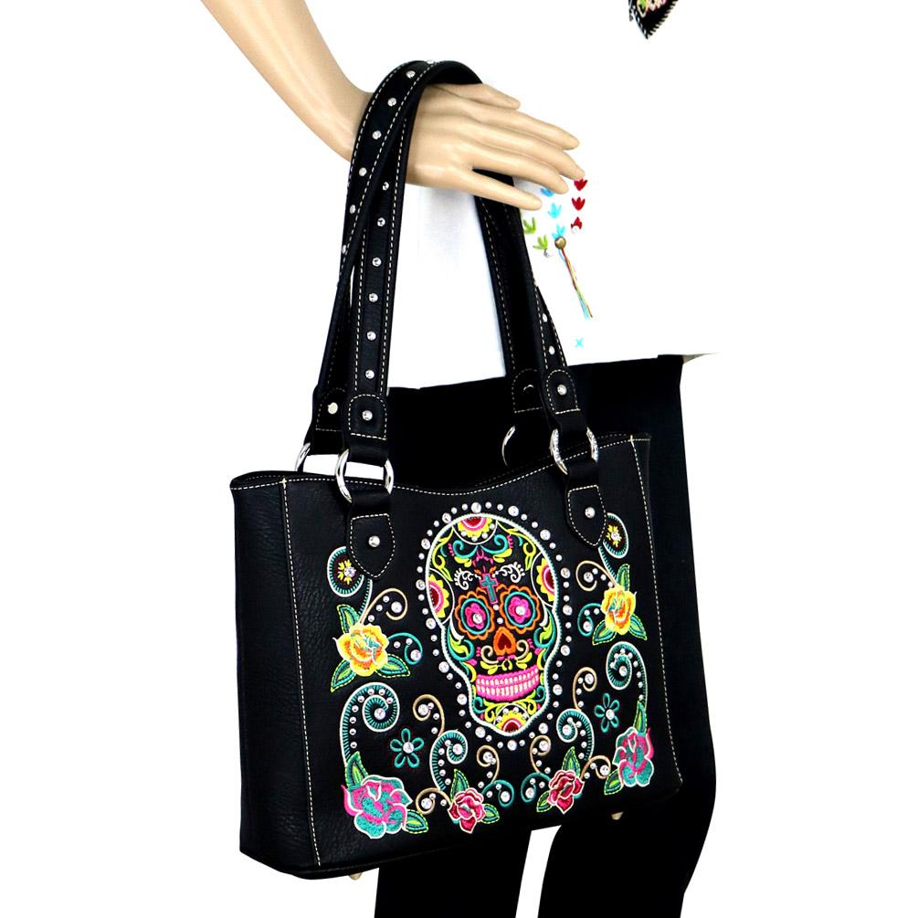 Montana West Sugar Skull Collection Concealed Carry Tote