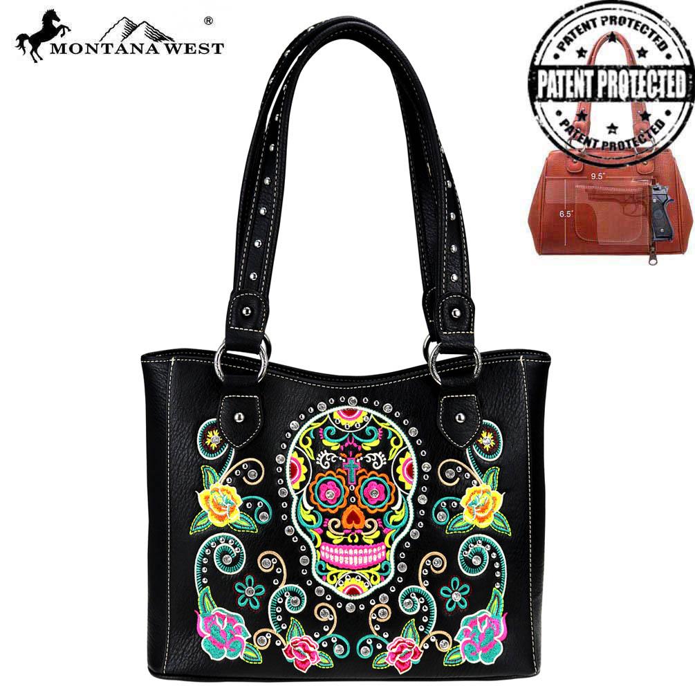 Montana West Sugar Skull Collection Concealed Carry Tote Just