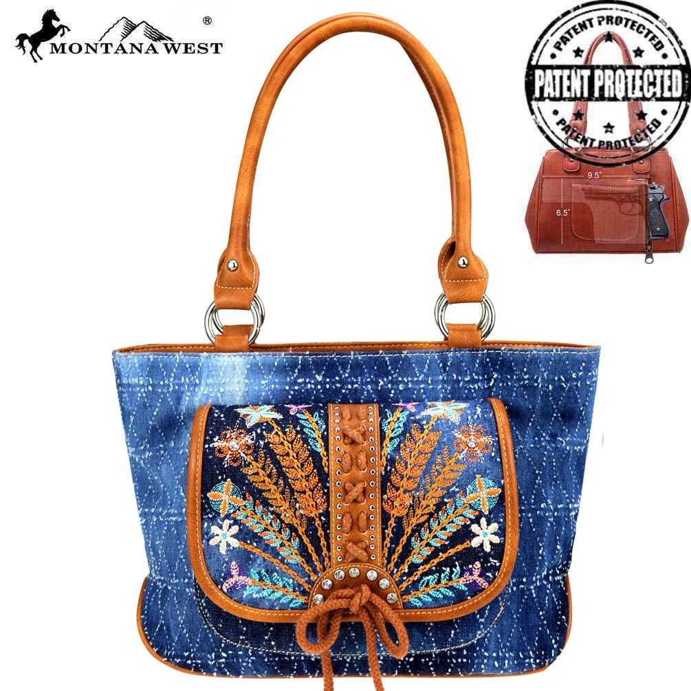 Montana West Embroidered Collection Concealed Carry Tote