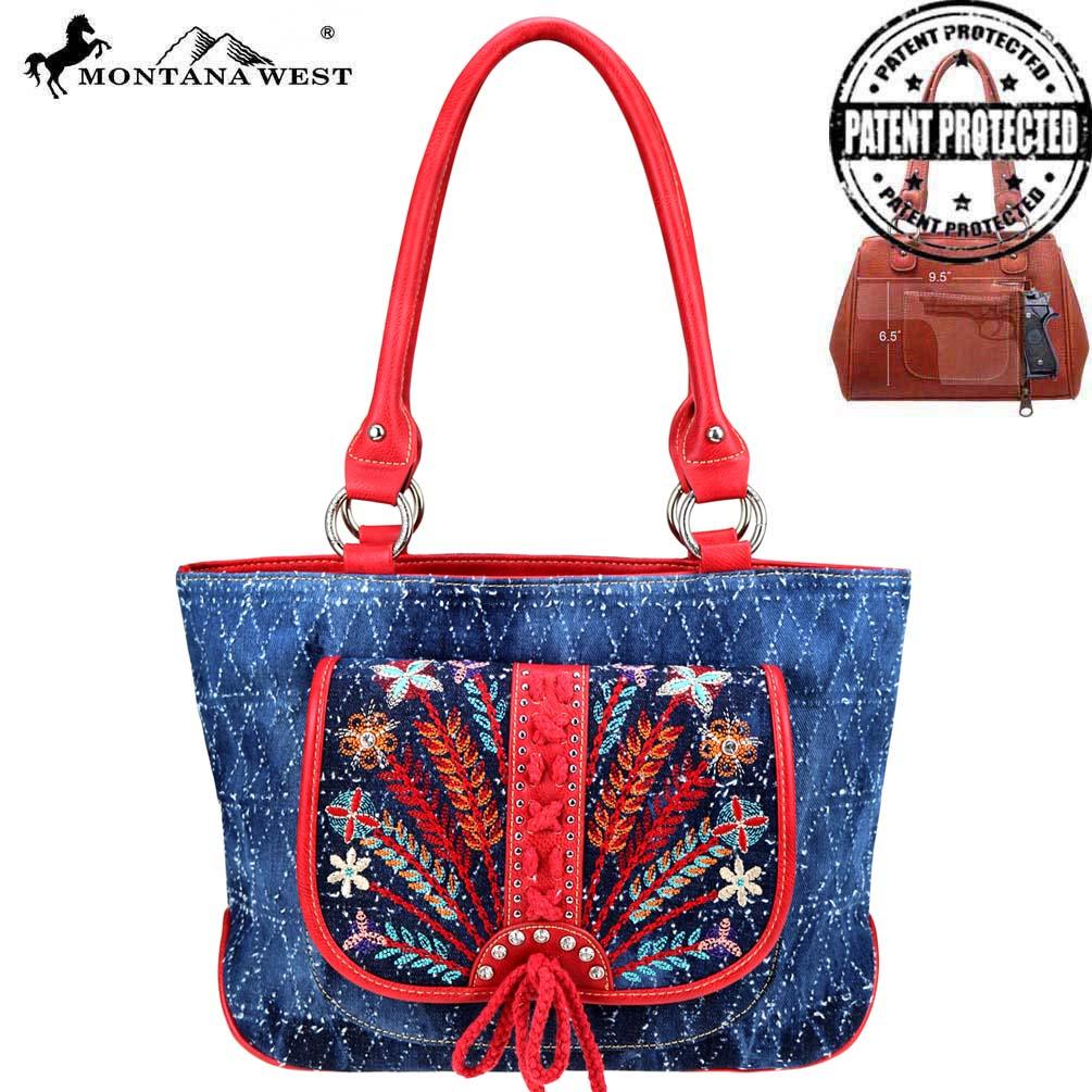 Montana West Embroidered Collection Concealed Carry Tote