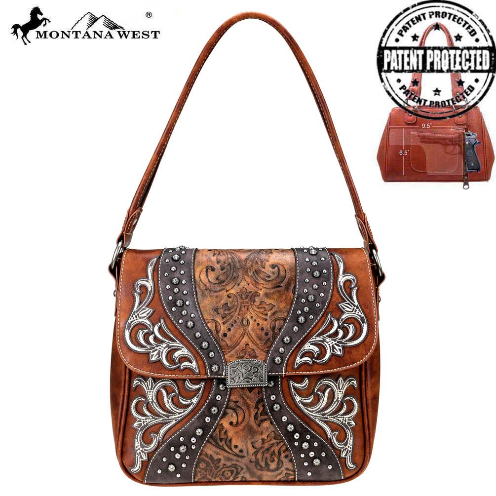 Montana West Embroidered Collection Concealed Carry Hobo