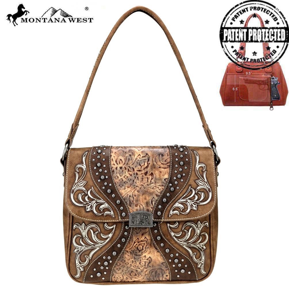 Montana West Embroidered Collection Concealed Carry Hobo