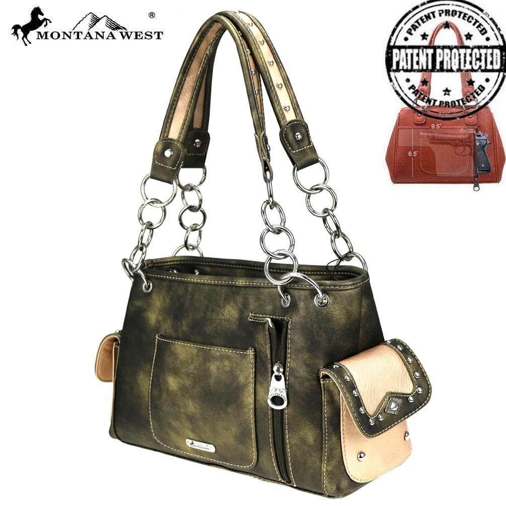 Montana West Embroidered Collection Concealed Carry Satchel