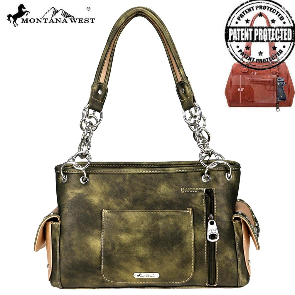 Montana West Embroidered Collection Concealed Carry Satchel