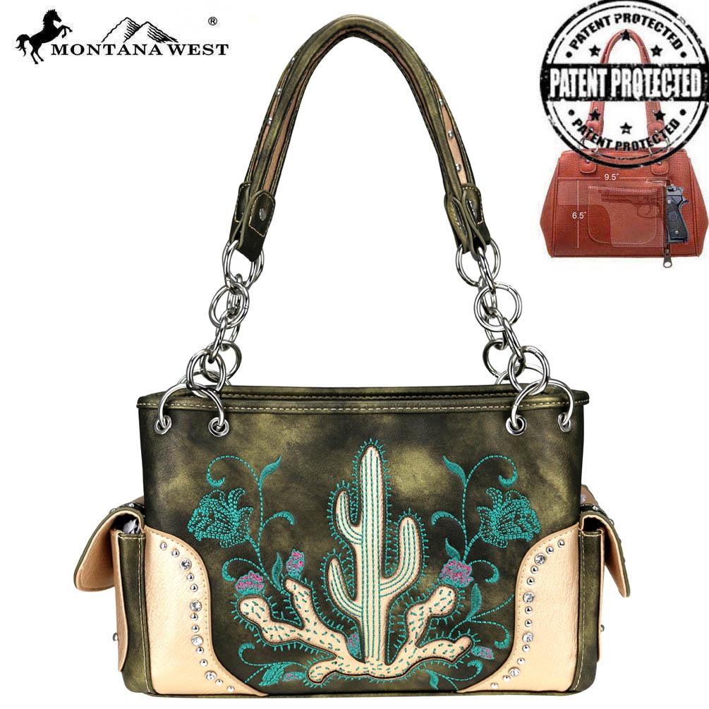 Montana West Embroidered Collection Concealed Carry Satchel