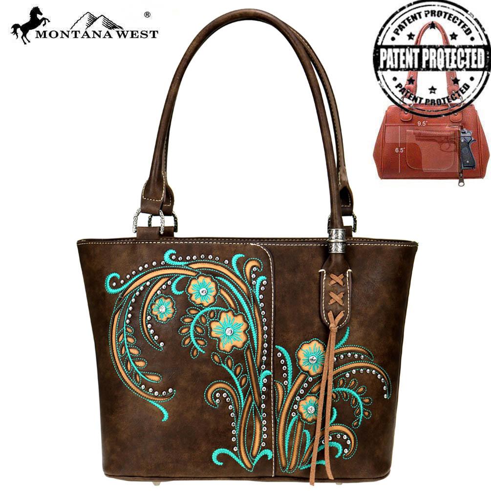 Montana West Embroidered Collection Concealed Carry Tote