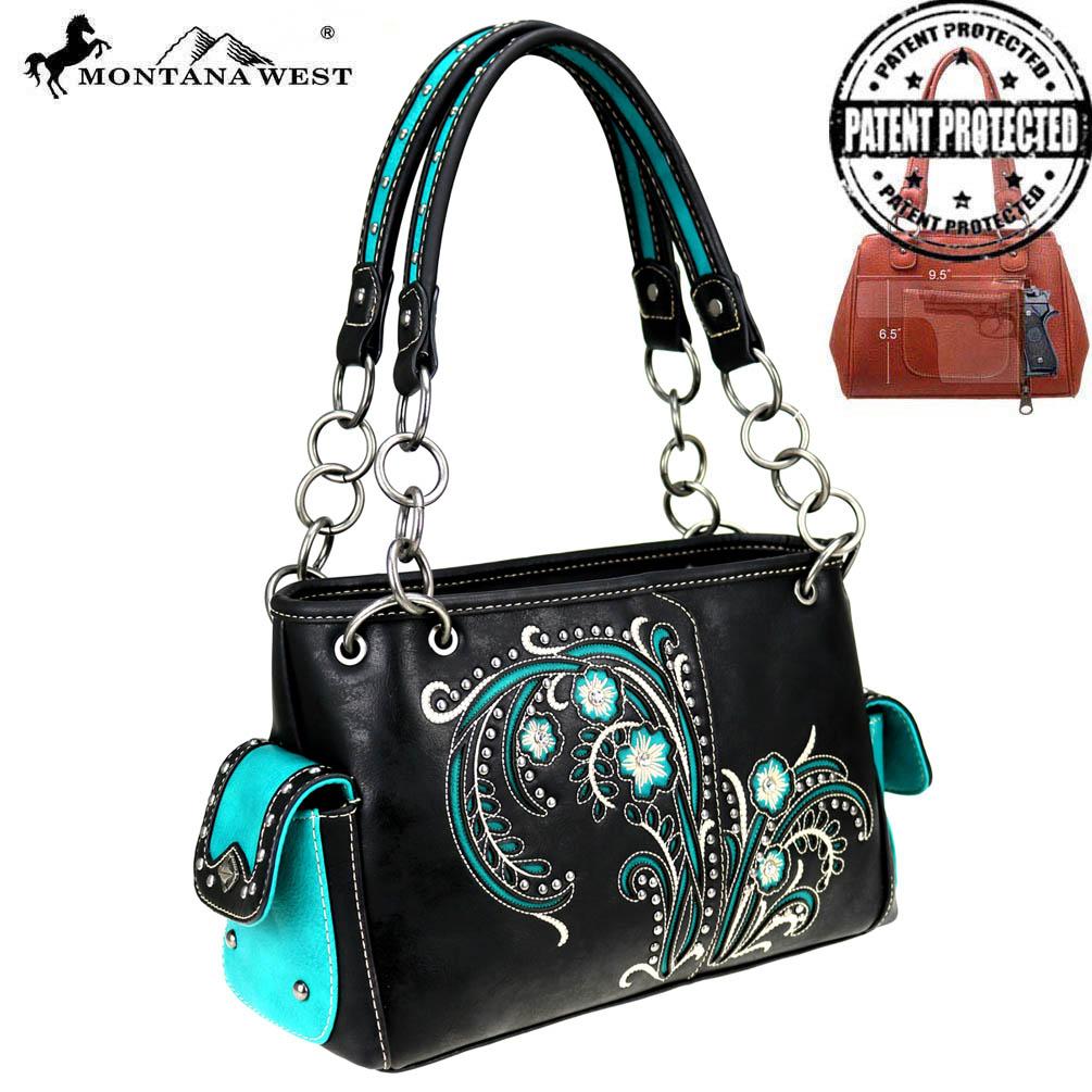 Montana West Embroidered Collection Concealed Carry Satchel