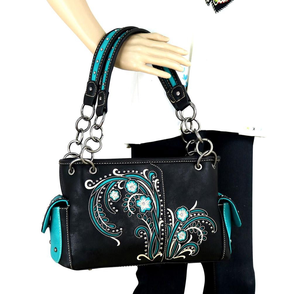 Montana West Embroidered Collection Concealed Carry Satchel
