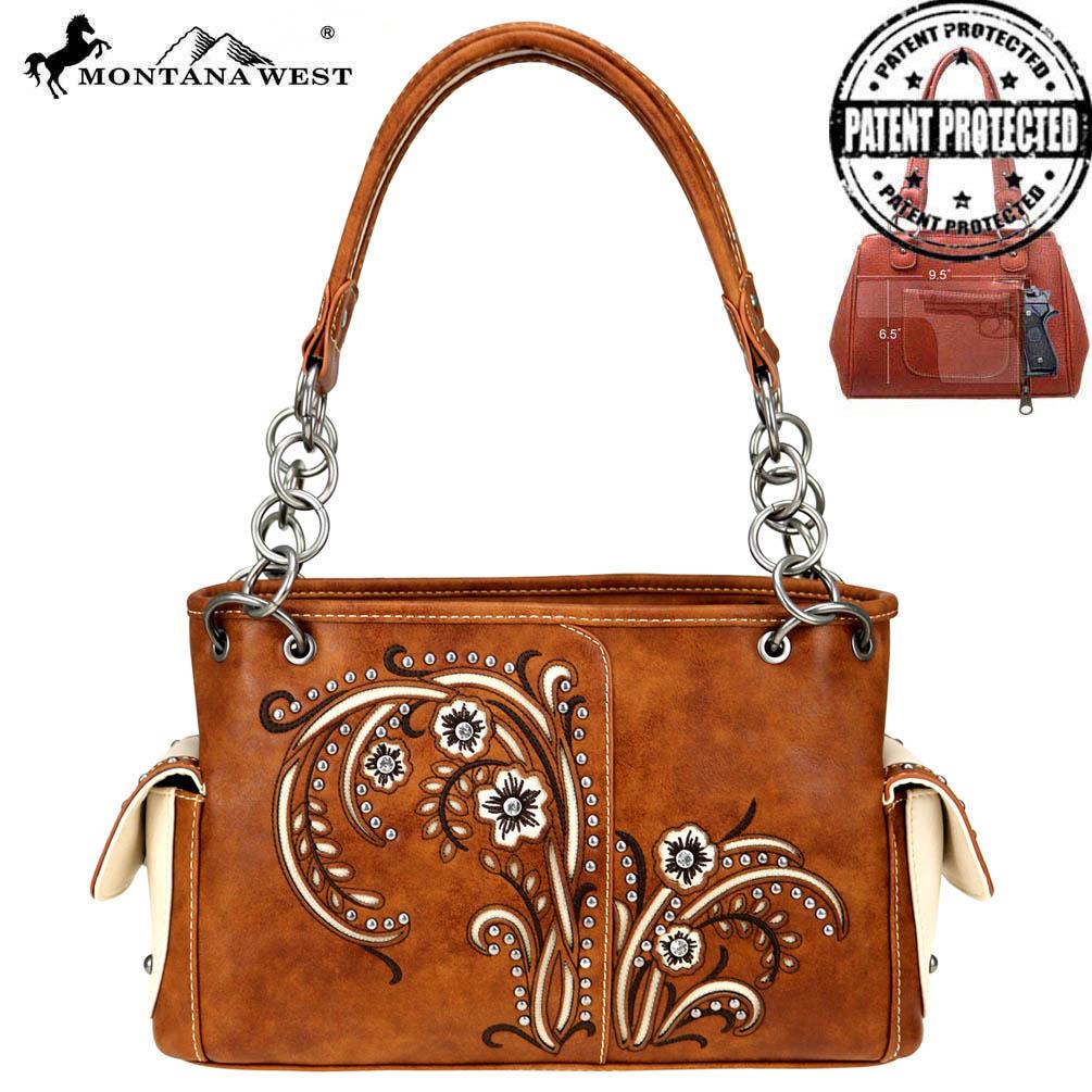 Montana West Embroidered Collection Concealed Carry Satchel