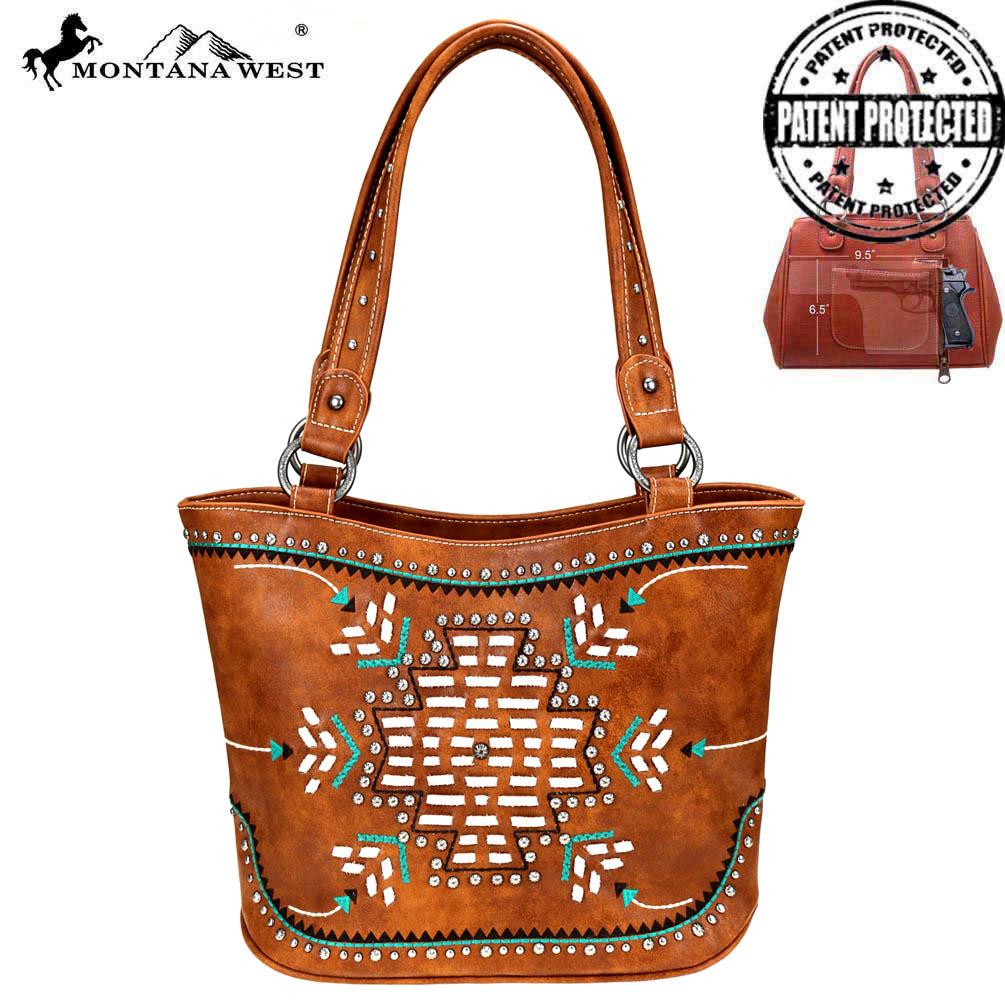 Montana West Aztec Collection Concealed Carry Tote Bag