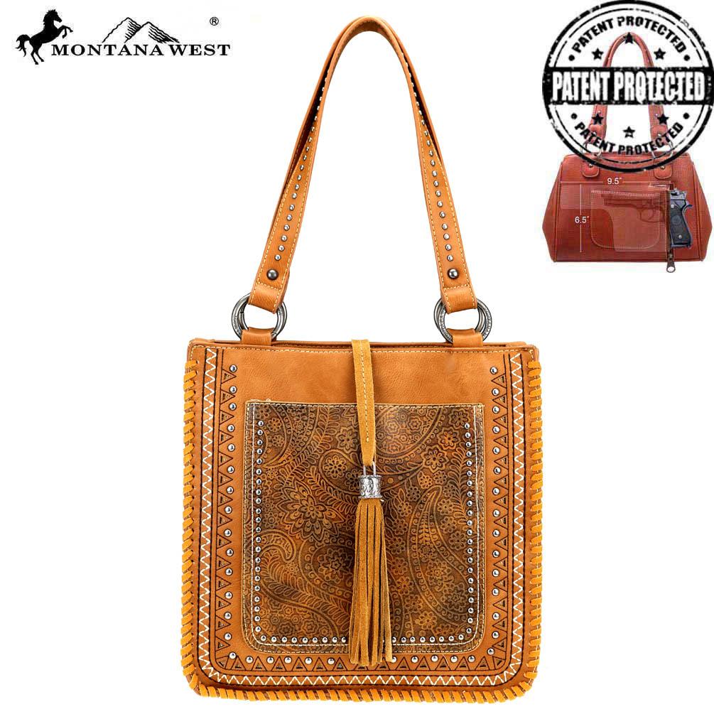 Montana West Tooled Collection Concealed Carry Tote