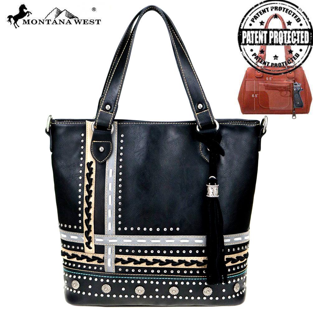 Montana West Concho Collection Concealed Carry Tote/Crossbody