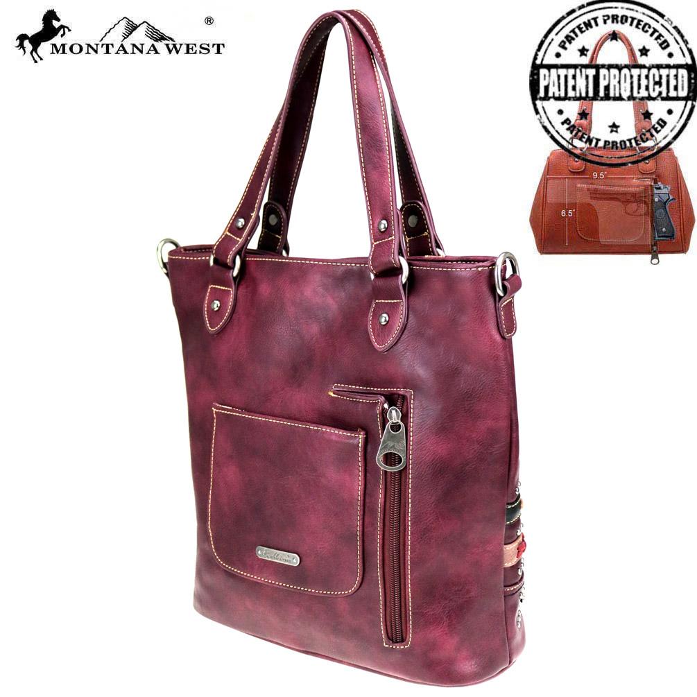 Montana West Concho Collection Concealed Carry Tote/Crossbody