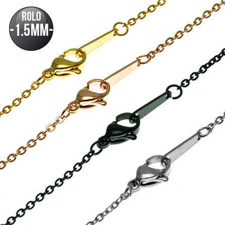 Fine Link Chain in Stainless Steel and Color PVD Steel