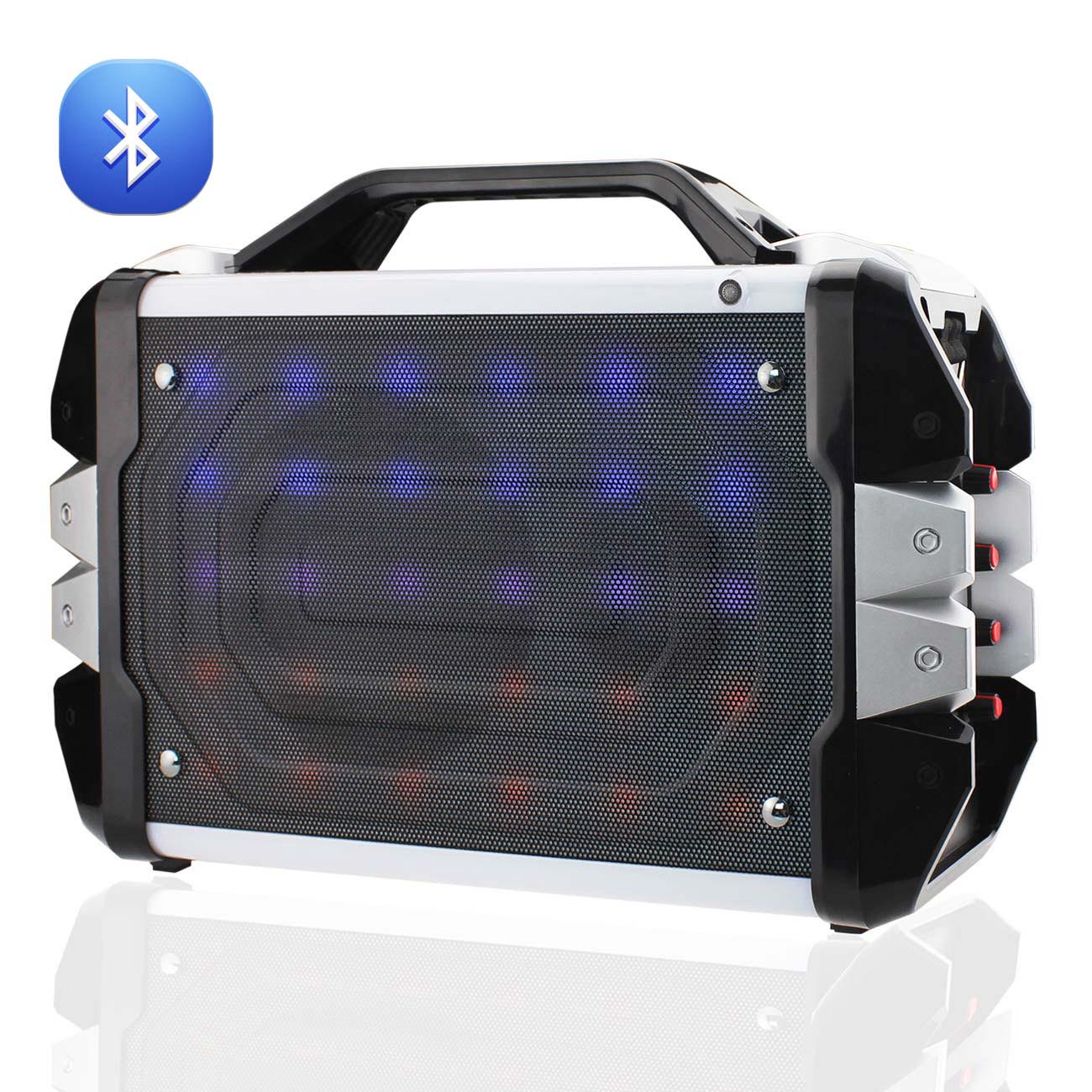 Universal Boombox Bluetooth Neon Colored Speaker In Silver