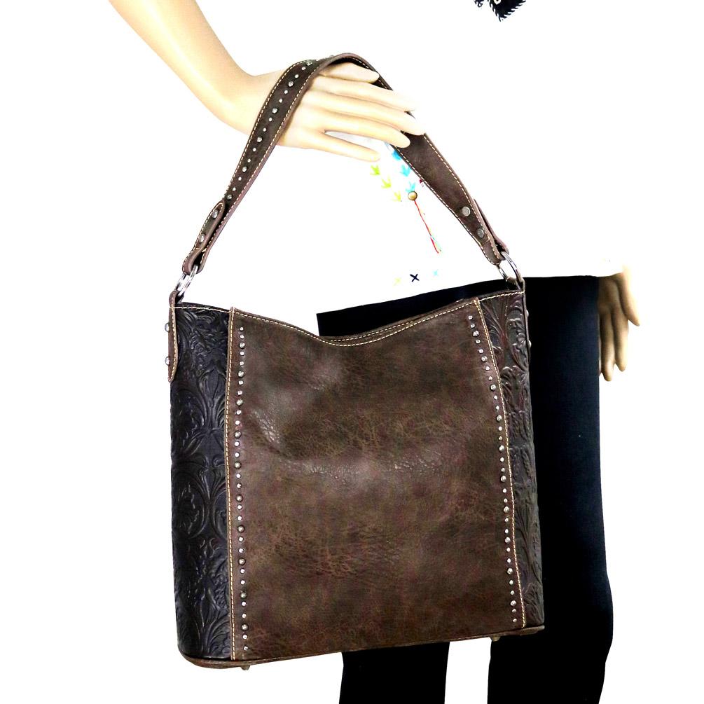 Trinity Ranch Tooled Leather Collection Concealed Carry Hobo
