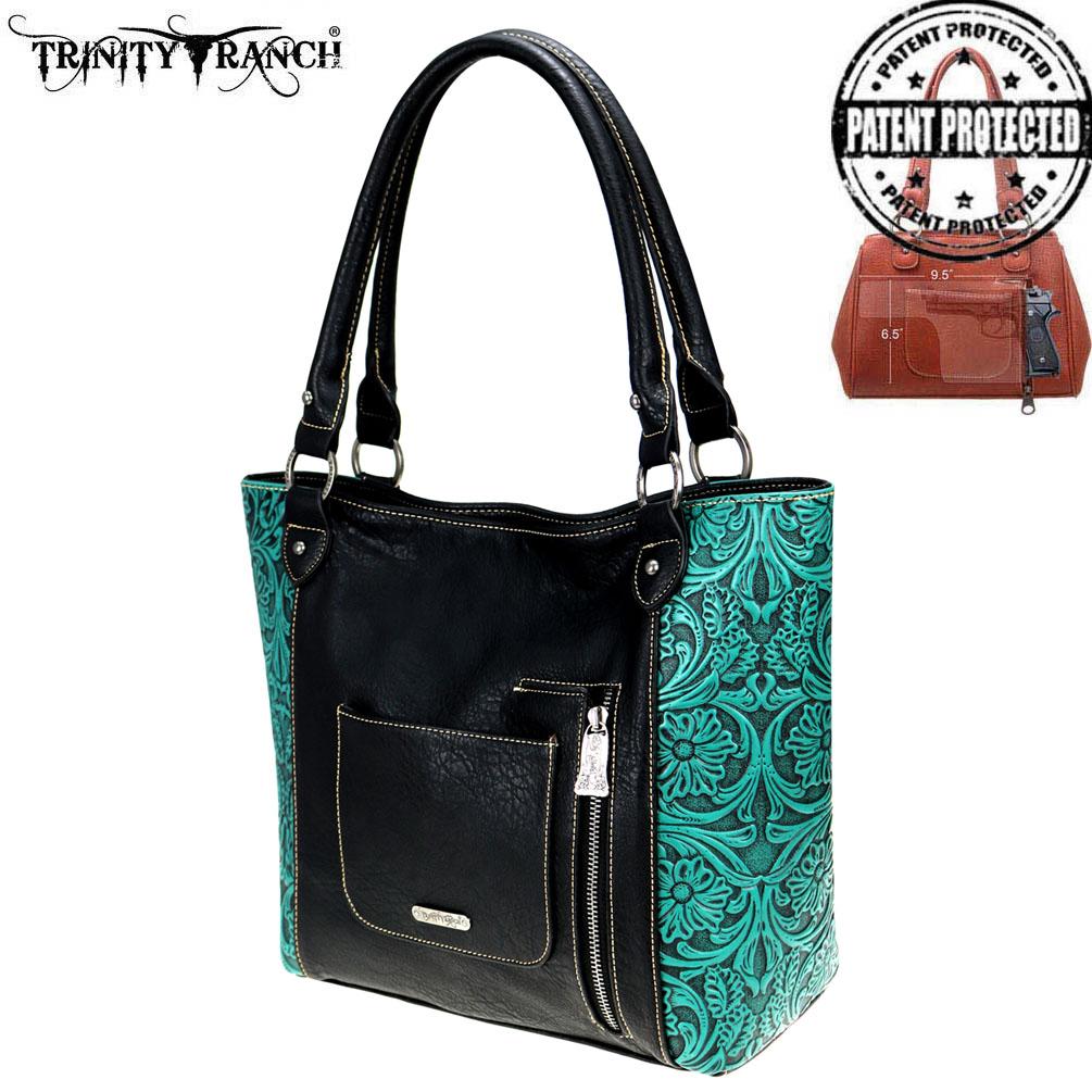 Trinity Ranch Tooled Leather Collection Concealed Carry Tote