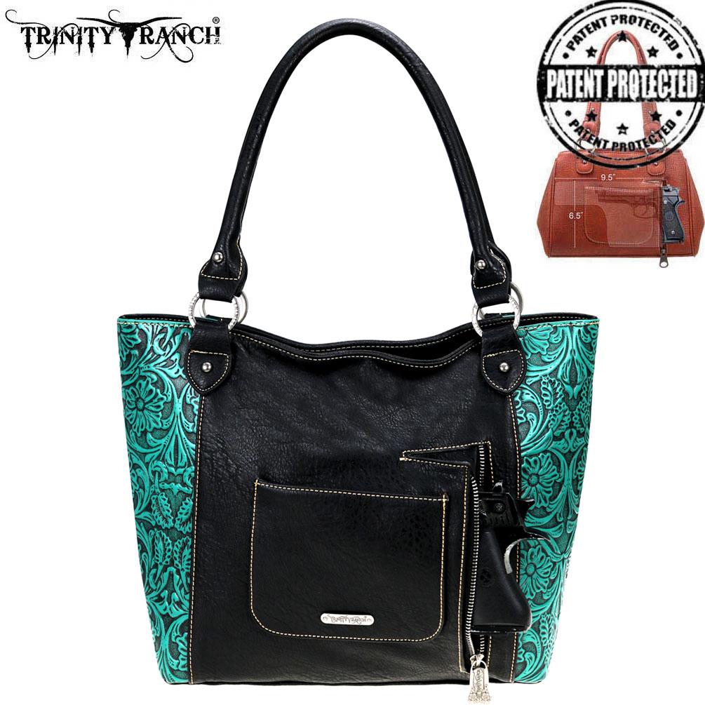 Trinity Ranch Tooled Leather Collection Concealed Carry Tote