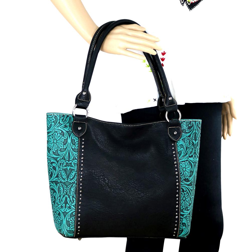 Trinity Ranch Tooled Leather Collection Concealed Carry Tote