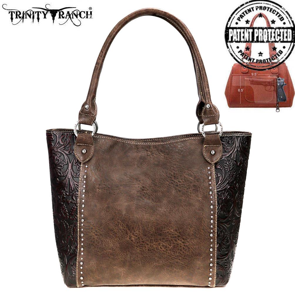 Trinity Ranch Tooled Leather Collection Concealed Carry Tote