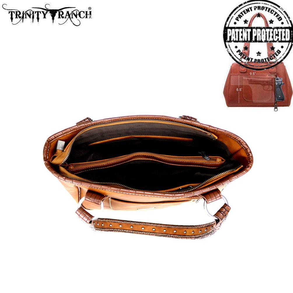 Trinity Ranch Tooled Leather Collection Concealed Carry Tote