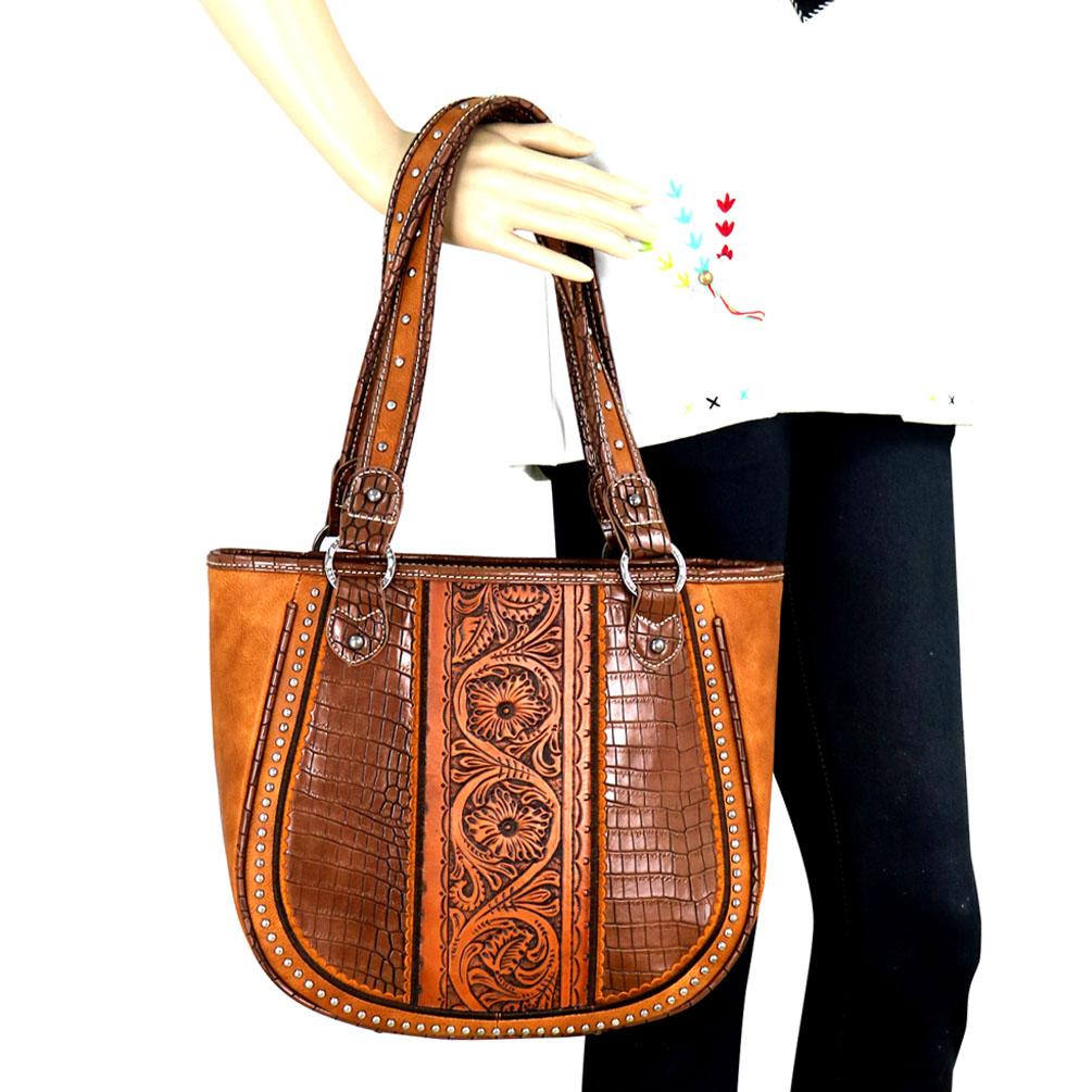 Trinity Ranch Tooled Leather Collection Concealed Carry Tote