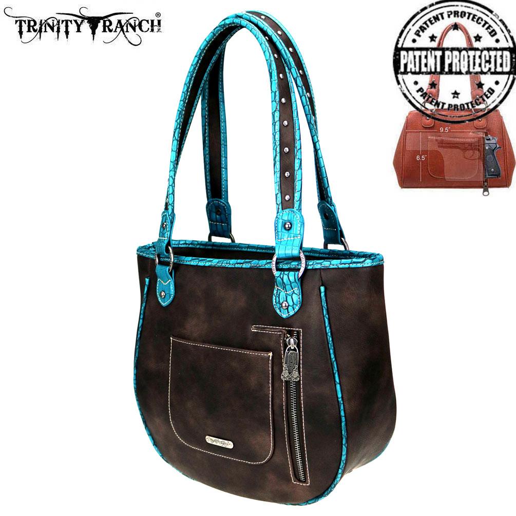 Trinity Ranch Tooled Leather Collection Concealed Carry Tote