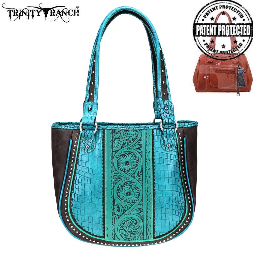 Trinity Ranch Tooled Leather Collection Concealed Carry Tote