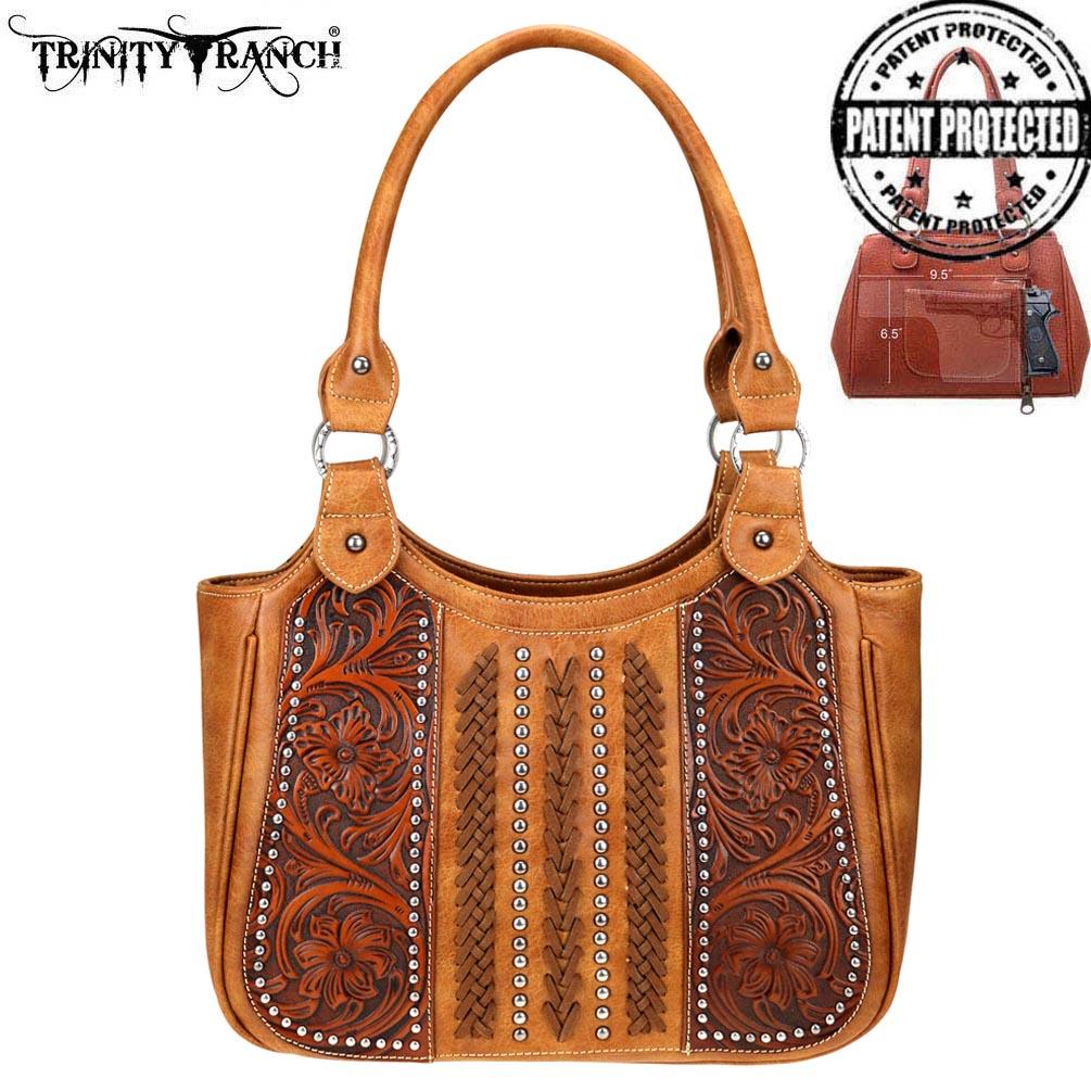 Trinity Ranch Tooled Leather Collection Concealed Carry Tote