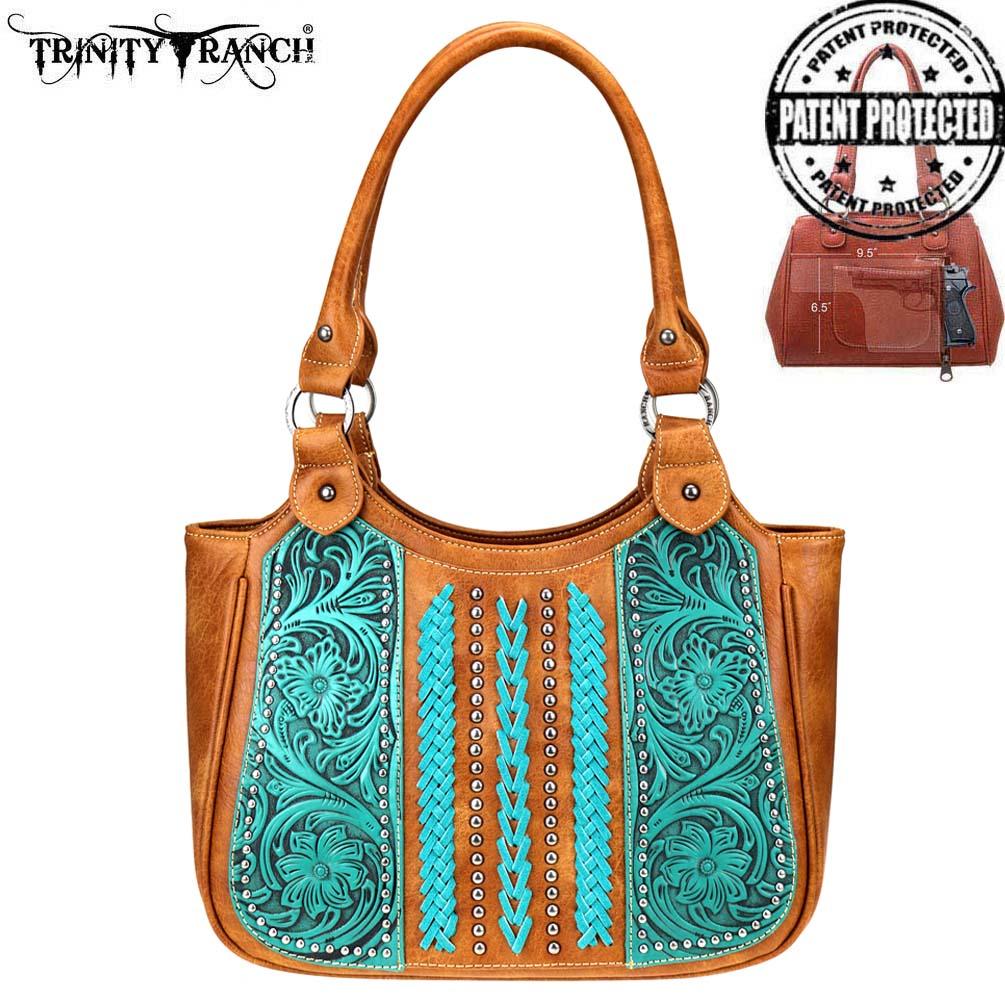 Trinity Ranch Tooled Leather Collection Concealed Carry Tote
