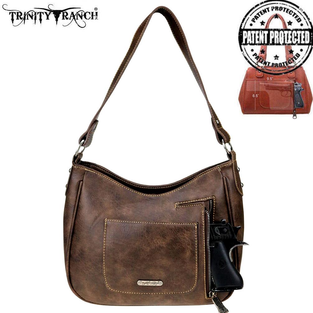 Trinity Ranch Tooled Leather Collection Concealed Carry Hobo