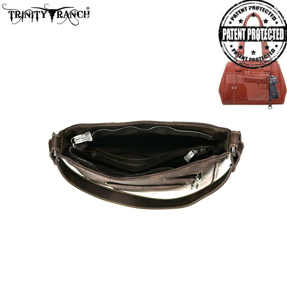 Trinity Ranch Tooled Leather Collection Concealed Carry Hobo